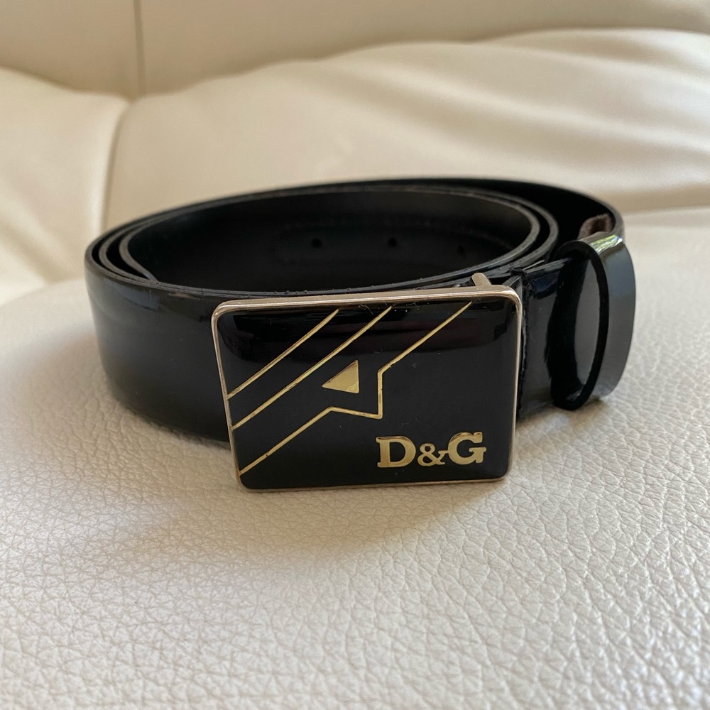 D&G patent leather belt